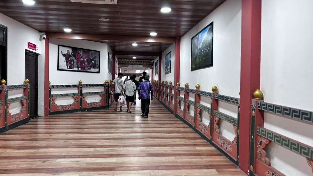 Decorated corridor inside the terminal