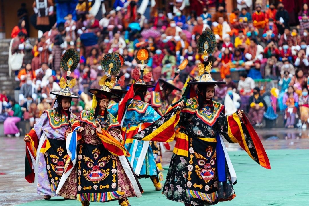 Cham masked dancers at Thimphu Tshechu