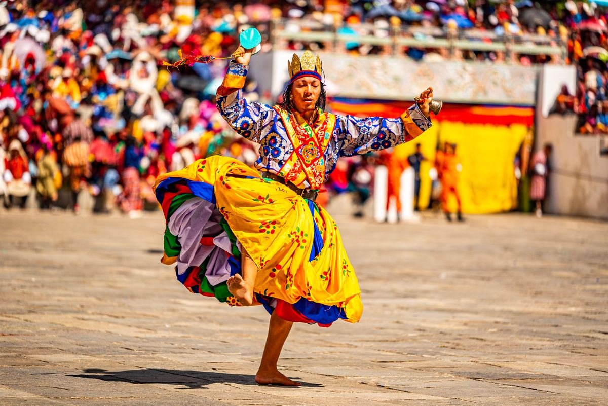 Masked dancer at a Bhutanese Tshechu
