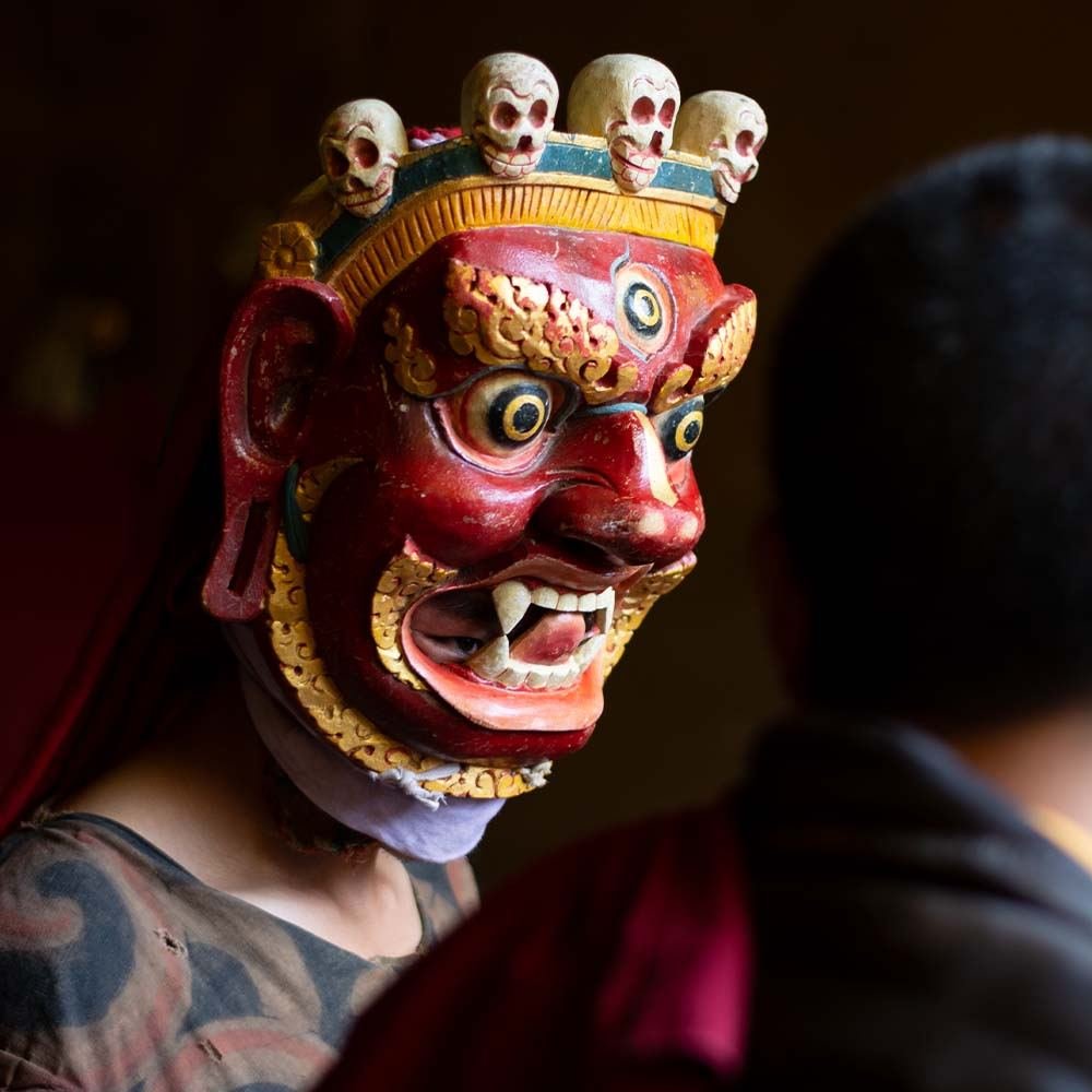 Masked dancer at Wangdue Tshechu
