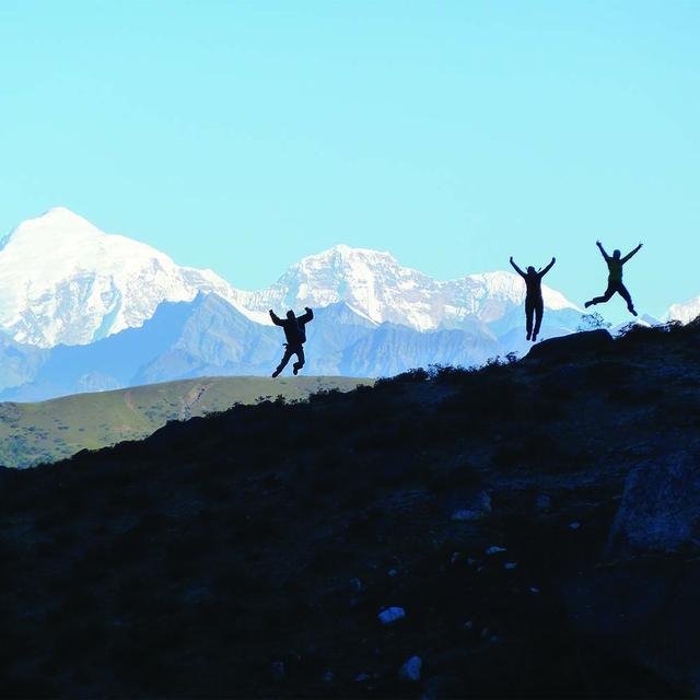 Celebrating at the highest pass